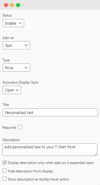 Create customizable product add-ons using Product Manager Add-ons.