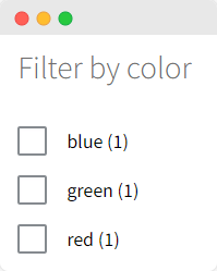 WooCommerce attribute filter widget.