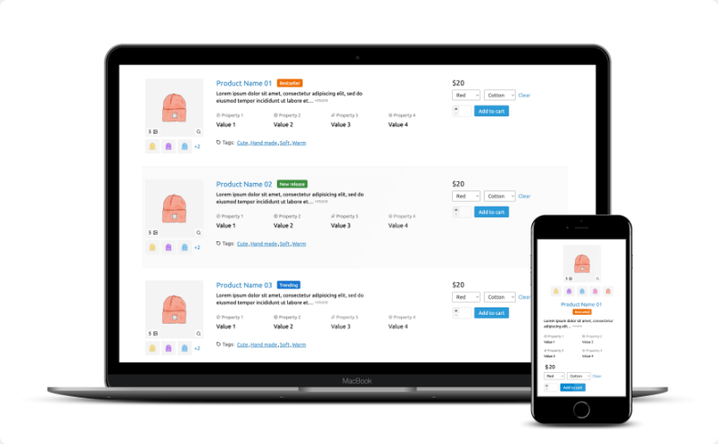WC Product Table landing page