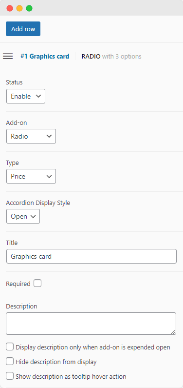 Choose the pricing structure and input field type for your selected upsell or cross-sell products.