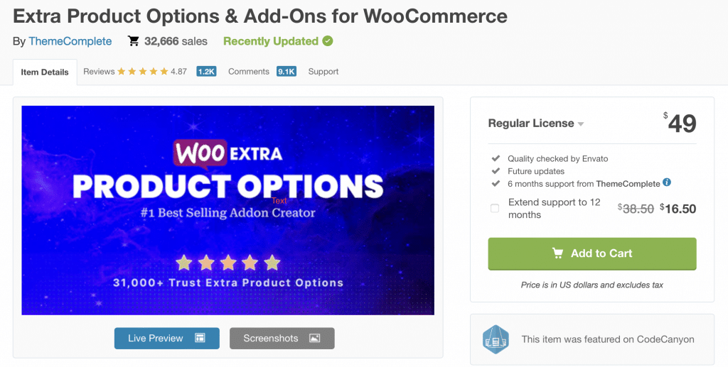 WooCommerce Extra Product Options