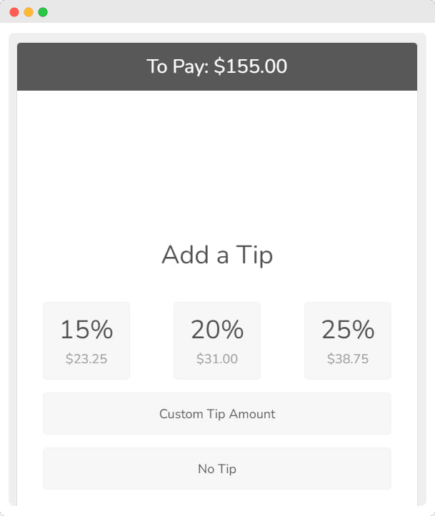 Jovvie’s tipping interface.